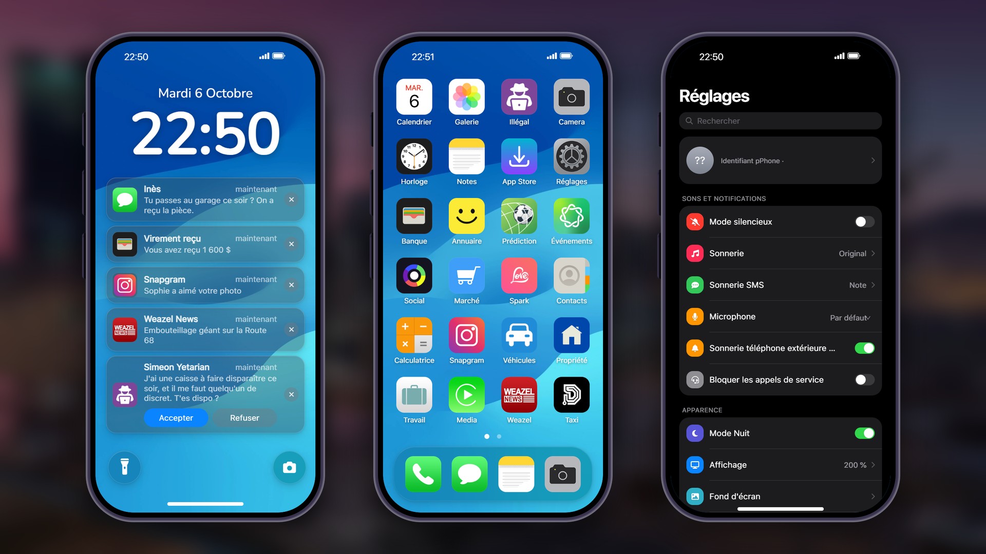 Le téléphone : écran verrouillé, accueil et réglages