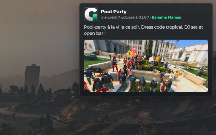 Une annonce d'événement