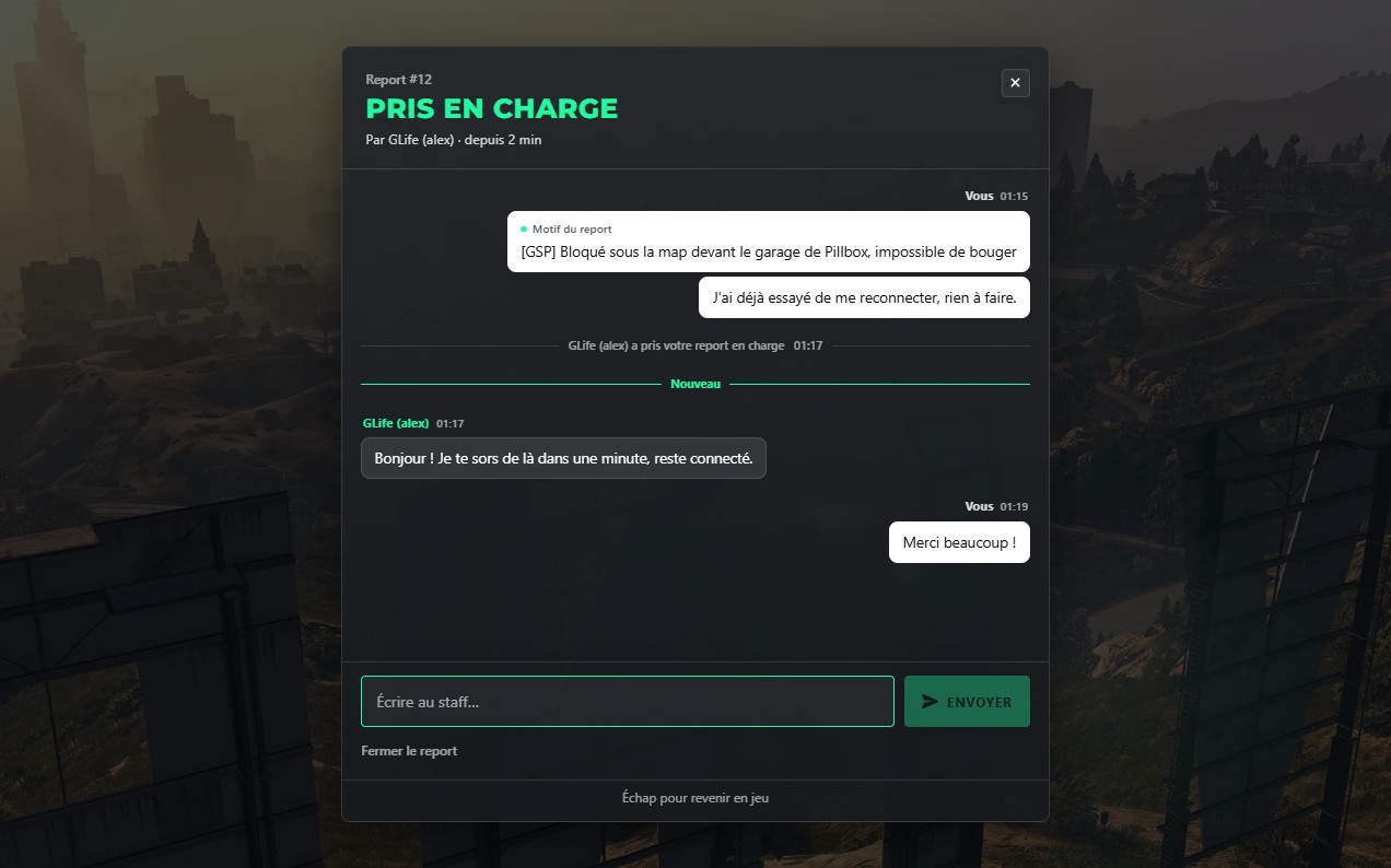L'échange avec le staff
