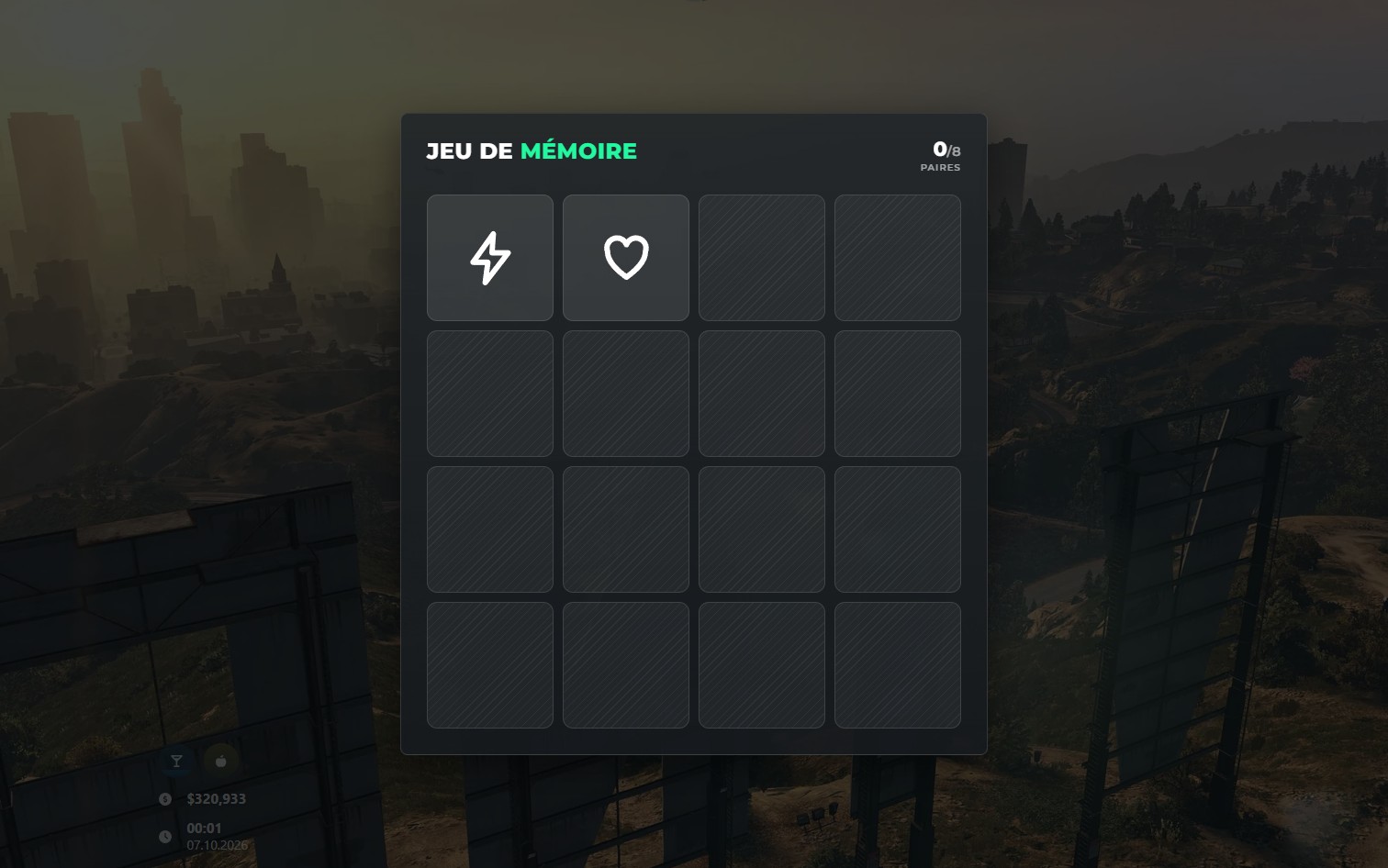 Le jeu de mémoire